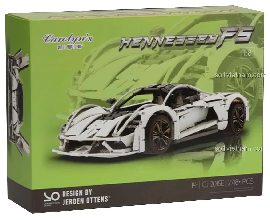 Mô hình bộ lắp ghép Siêu xe Hennessey Venom F5 CJ-2015 màu trắng, tỉ lệ 1:8. Đồ chơi cho con trai 14 tuổi, giá tốt.