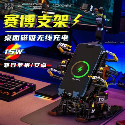 Carver Toy CT240002 Giá Đỡ Điện Thoại Cyberstand Sạc Không Dây Đang Sạc Pin