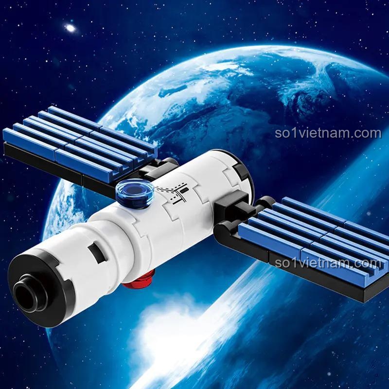 Mô hình đồ chơi lắp ráp Tên Lửa từ bộ lắp ghép Trạm Không Gian Vũ Trụ CAYI 12010, đồ chơi lắp ráp không gian cho bé trai 6 tuổi, giá rẻ.
