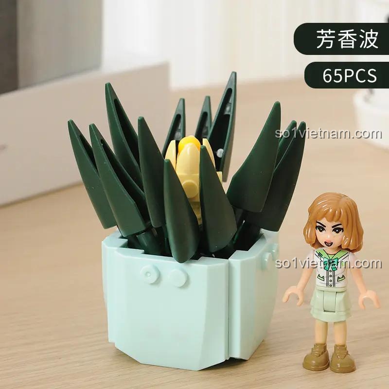 Mô hình chậu cây mọng nước CAYI 13004 và minifigure