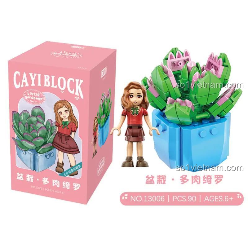 Bộ lắp ghép CAYI 13006 Chậu Cây Mọng Nước cùng minifigure