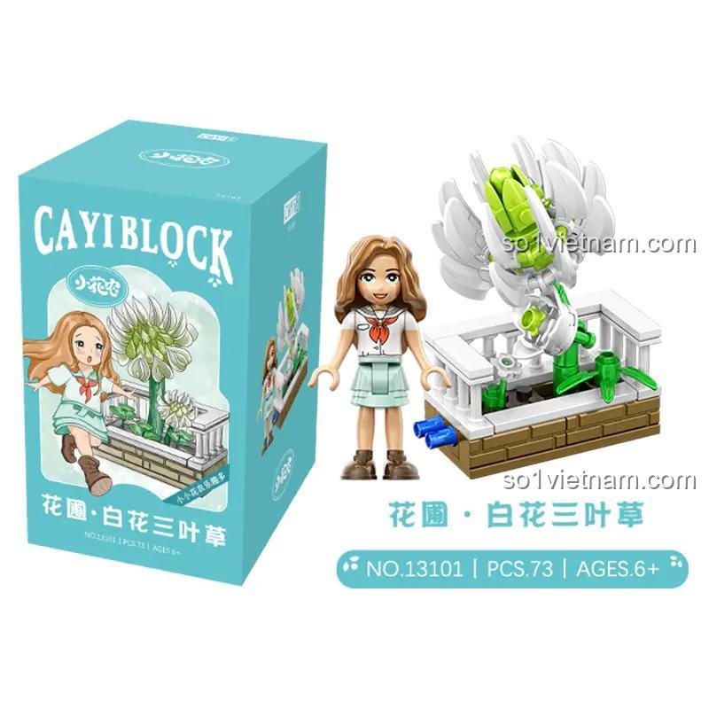 Bộ lắp ghép CAYI Little Gardener 13101 Hoa Trắng Ba Lá