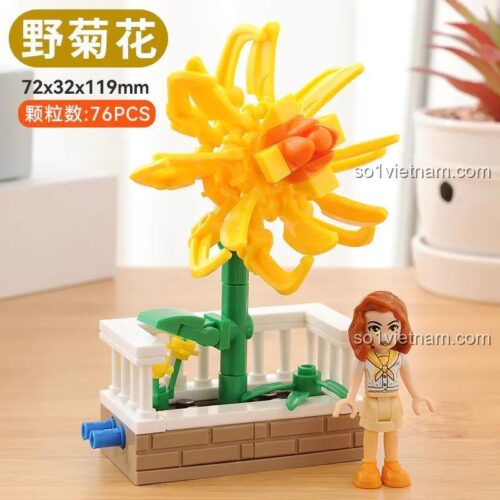 Mô hình hoa dã cúc CAYI 13102 Little Gardener với minifigure