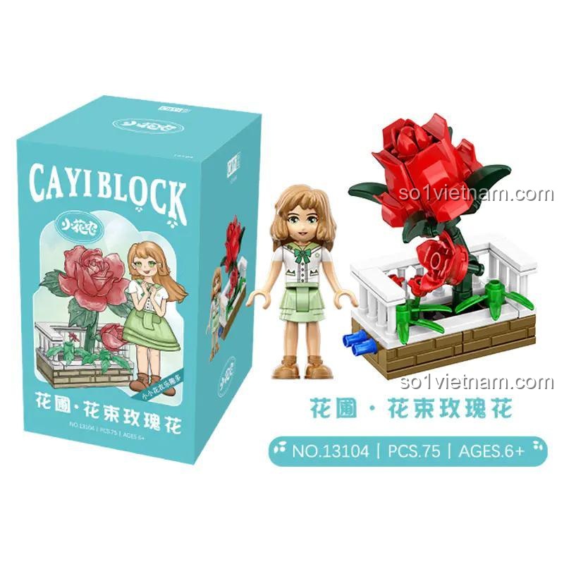 Mô hình hoa hồng CAYI 13104 Little Gardener cùng minifigure