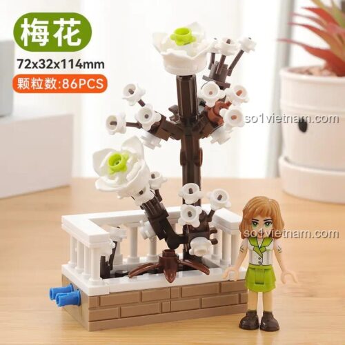 Mô hình hoa mẫu đơn CAYI 13105 sau khi lắp ráp
