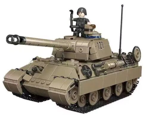 Bộ lắp ghép xe tăng Panther CAYI 6807 tỉ lệ 1:32, 899 mảnh, có minifigure, bắn đạn nhựa, đồ chơi giáo dục cho bé trai 6 tuổi