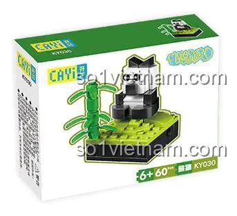 Bộ Lắp Ghép Mô Hình Động Vật Quyến Rũ CAYI KY030 - Hộp sản phẩm Gấu trúc