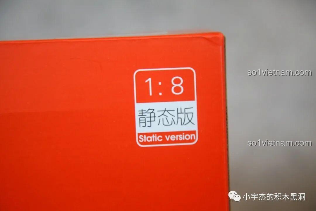 Thông tin tỉ lệ 1:8 và phiên bản tĩnh (Static version) của bộ xếp hình CBOX X001.