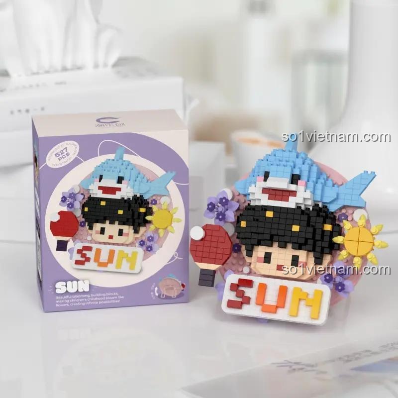 hộp bộ xếp hình Chao Le Chuang 7332 Mô hình huy hiệu Sun, đồ chơi mô hình cho bé trai 8 tuổi chất lượng cao
