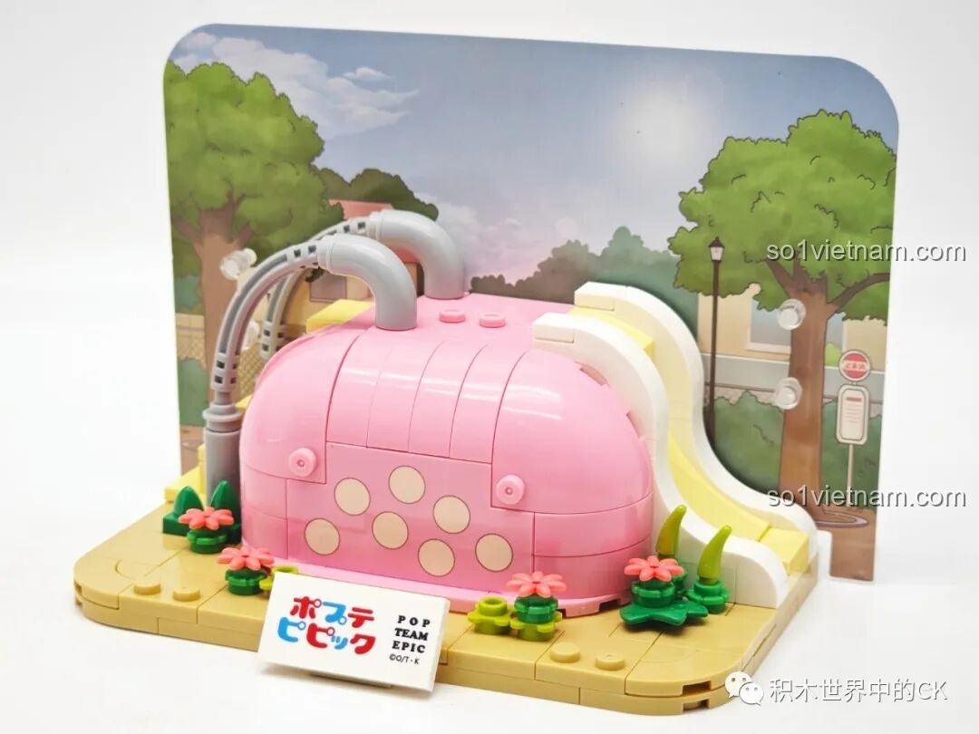 Chi tiết biển báo trong bộ lắp ráp Công viên trẻ em Pop Team Epic FUNIFY W8010