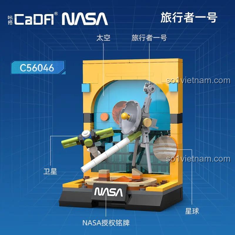 Chi tiết bộ lắp ghép tàu thăm dò Voyager NASA C56046, mô hình tàu vũ trụ, đồ chơi giáo dục STEM cho bé 8 tuổi