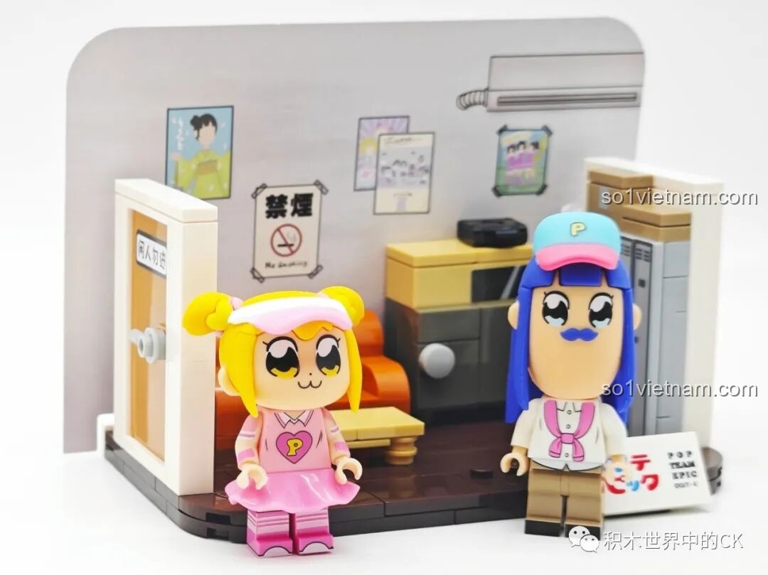 Chi tiết các mảnh ghép màu hồng của bộ lắp ráp Pop Team Epic FUNIFY W8010