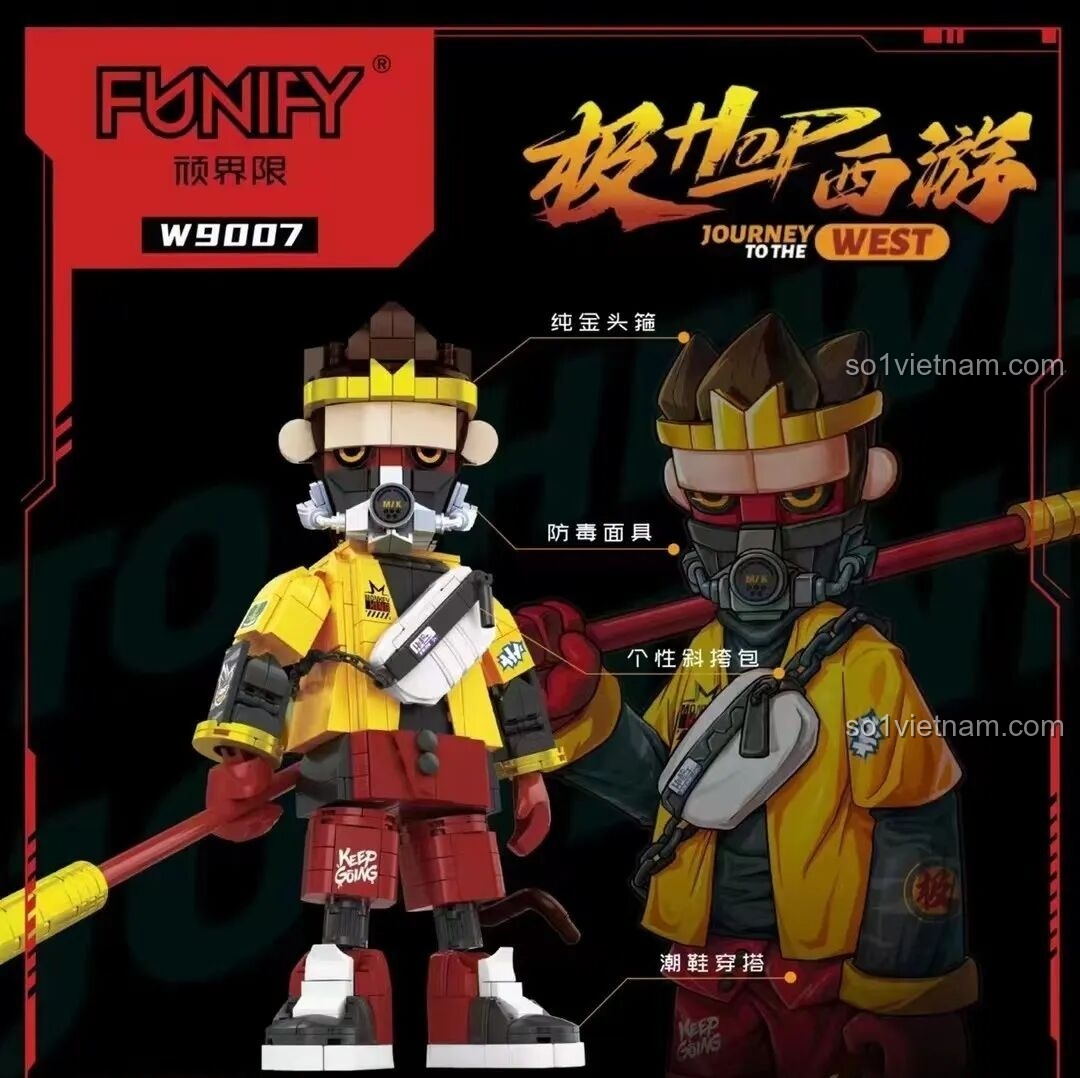 Chi tiết các mảnh ghép màu nâu của bộ lắp ráp Pop Team Epic FUNIFY W8010