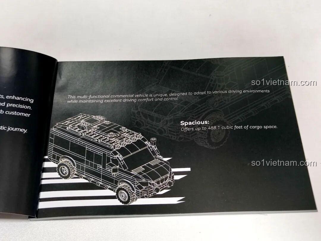 Trang hướng dẫn lắp ráp bộ Xbert 66011 MB RACER 4X4, mô tả không gian rộng rãi của xe địa hình 4x4.