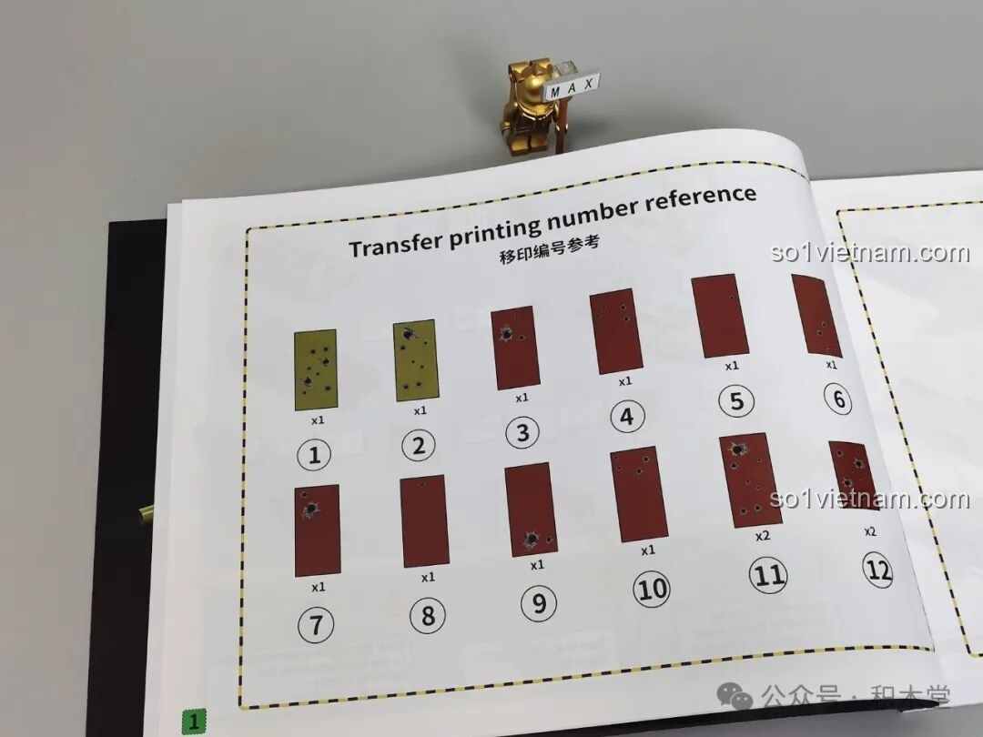 Trang liệt kê 12 chi tiết in sẵn của bộ lắp ghép Xe Tăng Maus 12GO 98002, giúp kiểm tra dễ dàng.