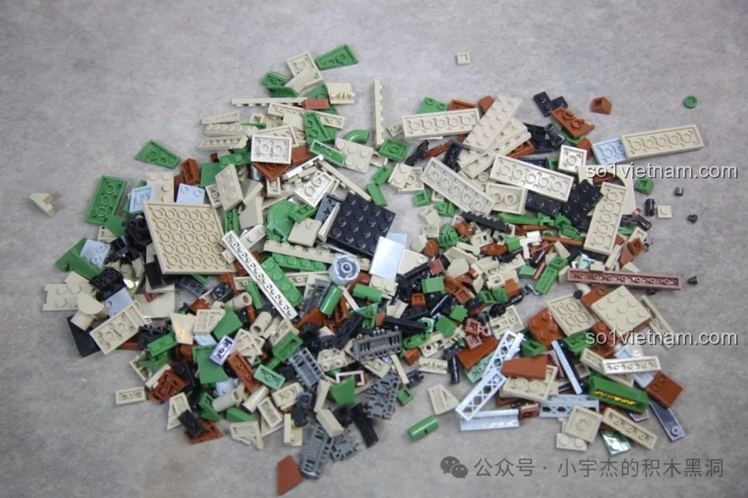 Các mảnh ghép trong gói số 3 của bộ Quan Guan 100252, dùng để lắp ráp các chi tiết ngoại thất và tháp pháo.