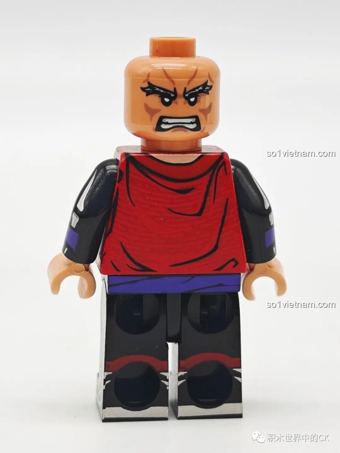 Chi tiết mặt sau của minifigure Trương Phi, phần lưng áo cũng được in họa tiết.