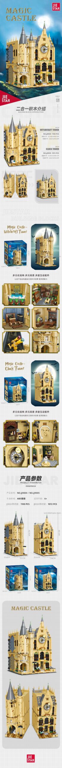 Chi tiết mô hình Hogwarts Clock Tower JJ9005 JIESTAR