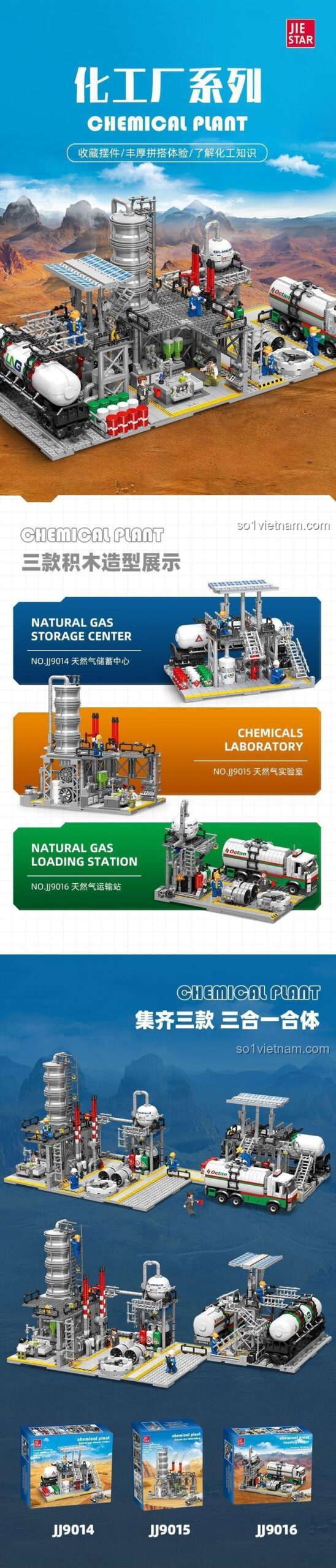 Chi tiết mô hình nhà máy hóa chất JJ9015 JIESTAR