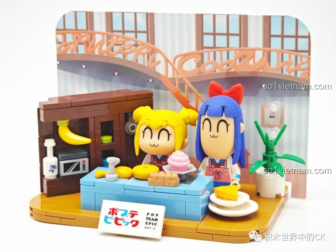 Cận cảnh nhân vật Pipimi trong bộ lắp ráp Phòng nghỉ nghệ sĩ Pop Team Epic FUNIFY W8010