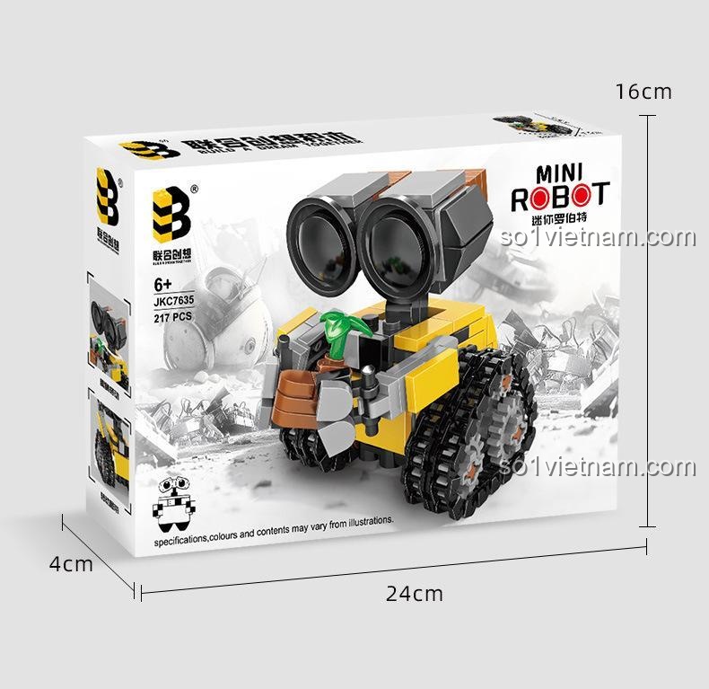 Chi tiết bánh xe Robot Wall-E Mini B.Toys JKC7635, bộ lắp ghép 217 mảnh, đồ chơi mô hình robot cho bé 6 tuổi