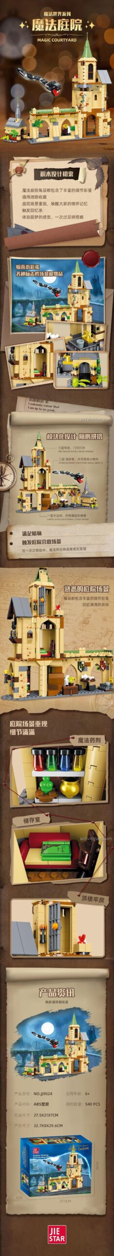 Chi tiết mô hình Sân Vườn Phép Thuật Hogwarts JIESTAR JJ9024