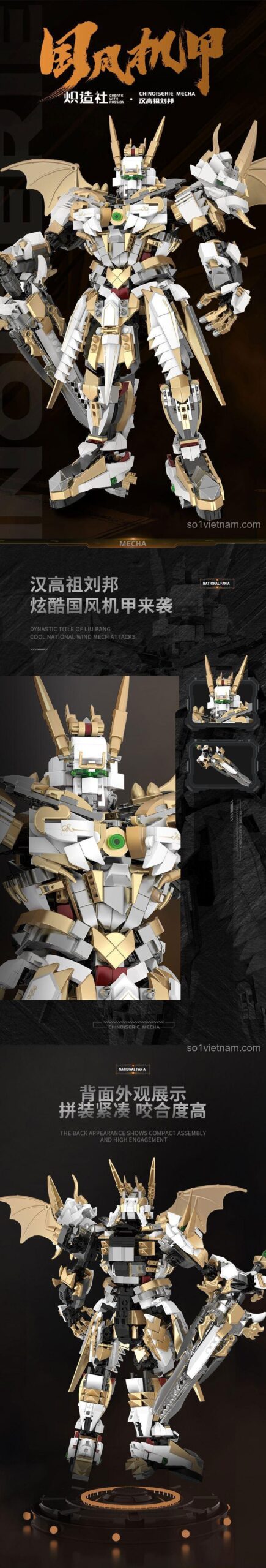 Chi tiết mô hình Cơ Giáp Hán Cao Tổ Lưu Bang Chizao She 212215