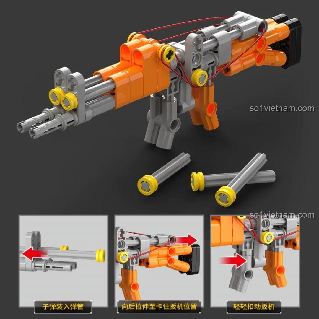 Mô hình súng lắp ráp từ Bộ Lắp Ghép Súng Cơ Khí Công Nghệ Cao Chizao She 2213