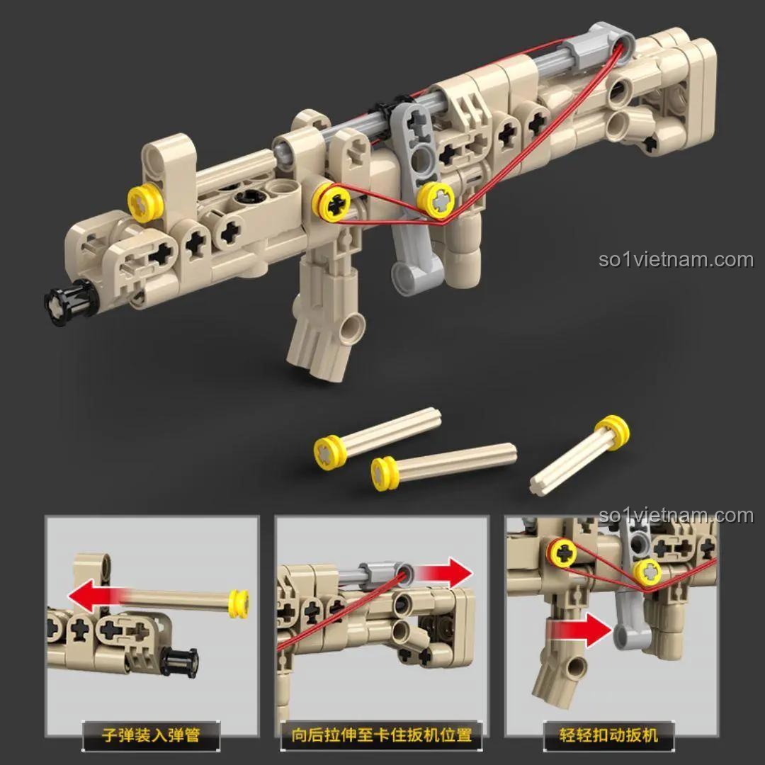 Mô hình súng lắp ráp từ Bộ Lắp Ghép Súng Cơ Khí Công Nghệ Cao Chizao She 2213