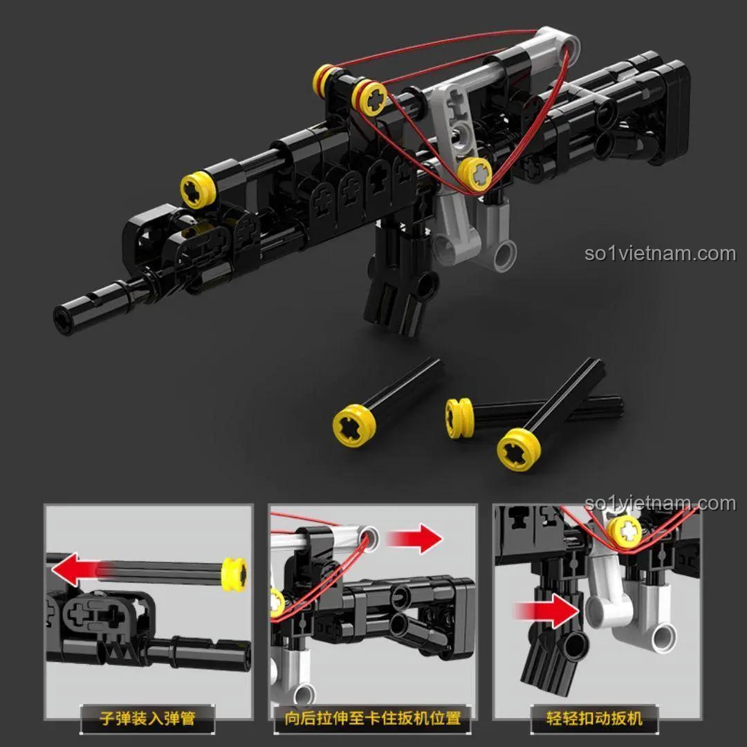 Mô hình súng lắp ráp từ Bộ Lắp Ghép Súng Cơ Khí Công Nghệ Cao Chizao She 2213