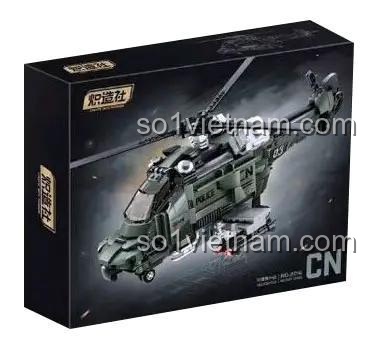 Hộp đồ chơi xây dựng 2216 Trực Thăng Chống Bạo Động Chizao She, món quà hấp dẫn cho bé trai 6 tuổi.