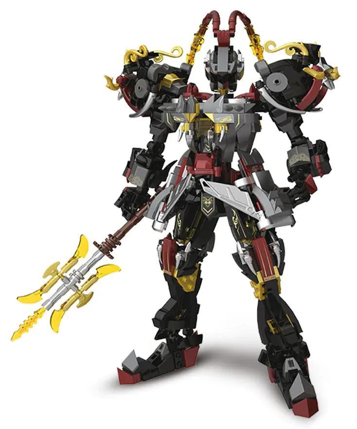 Bộ lắp ghép Lữ Bố Phi Tướng Chizao She P2102, đồ chơi mô hình robot chiến đấu cho bé trai 8 tuổi, 797 mảnh ghép chi tiết, màu xanh dương, đen, đỏ, vàng, xám, giá tốt