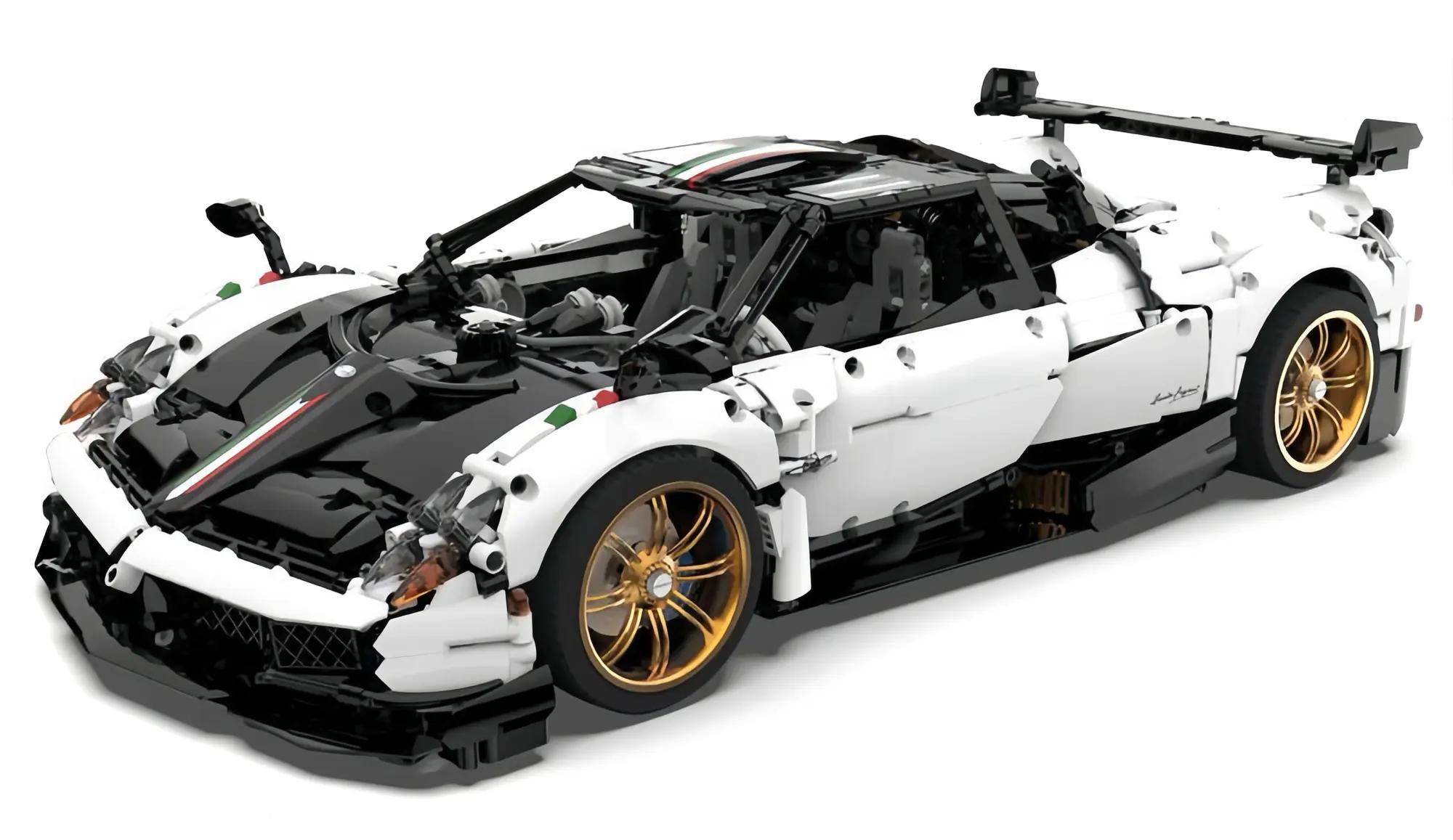 Mô hình siêu xe Pagani Huayra tỉ lệ 1:8 màu trắng đen Chuangpinle HY01