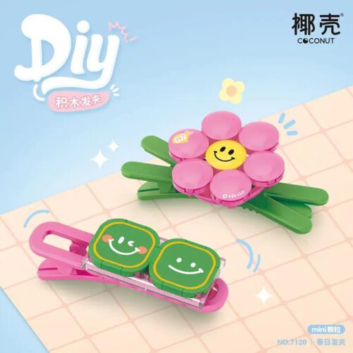 Kẹp Tóc Hoa Lắp Ghép Coconut 7120 cho bé gái 6 tuổi, đồ chơi sáng tạo, phụ kiện tóc dễ thương