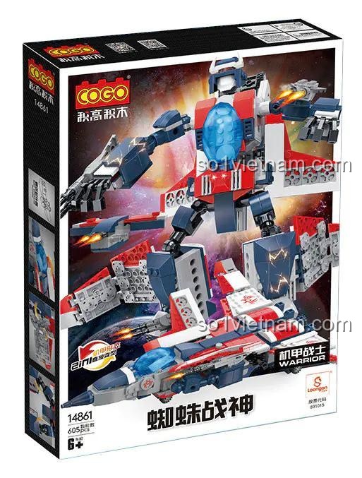 Hộp đồ chơi mô hình Chiến binh cơ giáp COGO14861, 605 chi tiết, dành cho bé trai 6 tuổi, giá tiết kiệm.