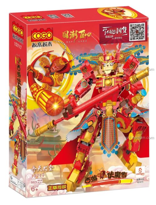 Hộp sản phẩm bộ lắp ghép COGO 15717 Tề Thiên Đại Thánh, đồ chơi lắp ráp Tôn Ngộ Không chất lượng cao, đáng tiền