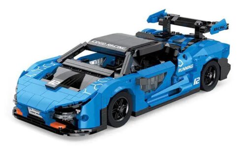 Bộ lắp ráp McLaren Senna COGO 15824 màu xanh dương, mô hình siêu xe đua điều khiển từ xa cho bé trai 6 tuổi, giá tốt