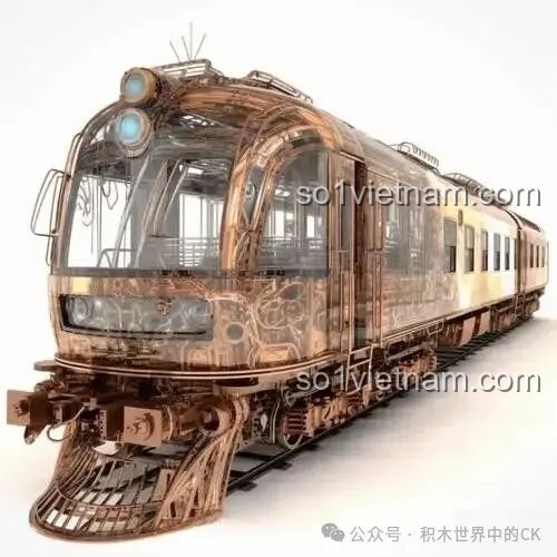 Một hình ảnh concept art về một đoàn tàu theo phong cách Steampunk để tham khảo và lấy cảm hứng.