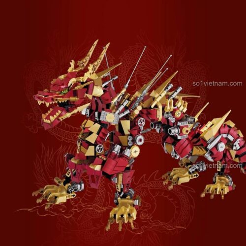 Bộ lắp ghép Rồng Đỏ Cơ Khí CREATE WITH PASSION P2109 với thiết kế cơ khí công nghiệp, đồ chơi giáo dục cho bé trai 8 tuổi