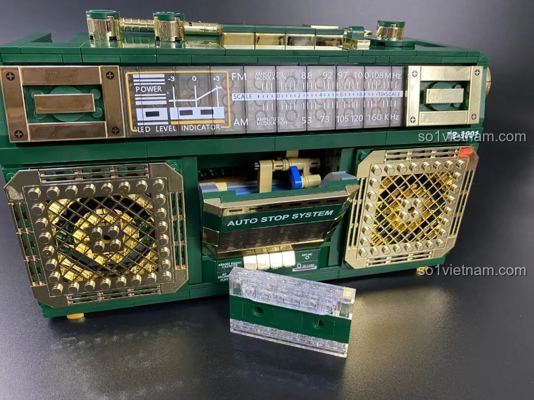 Ảnh render chi tiết băng cassette mini của Đài Cassette Cổ Điển Lắp Ghép SugerBox TB3002.