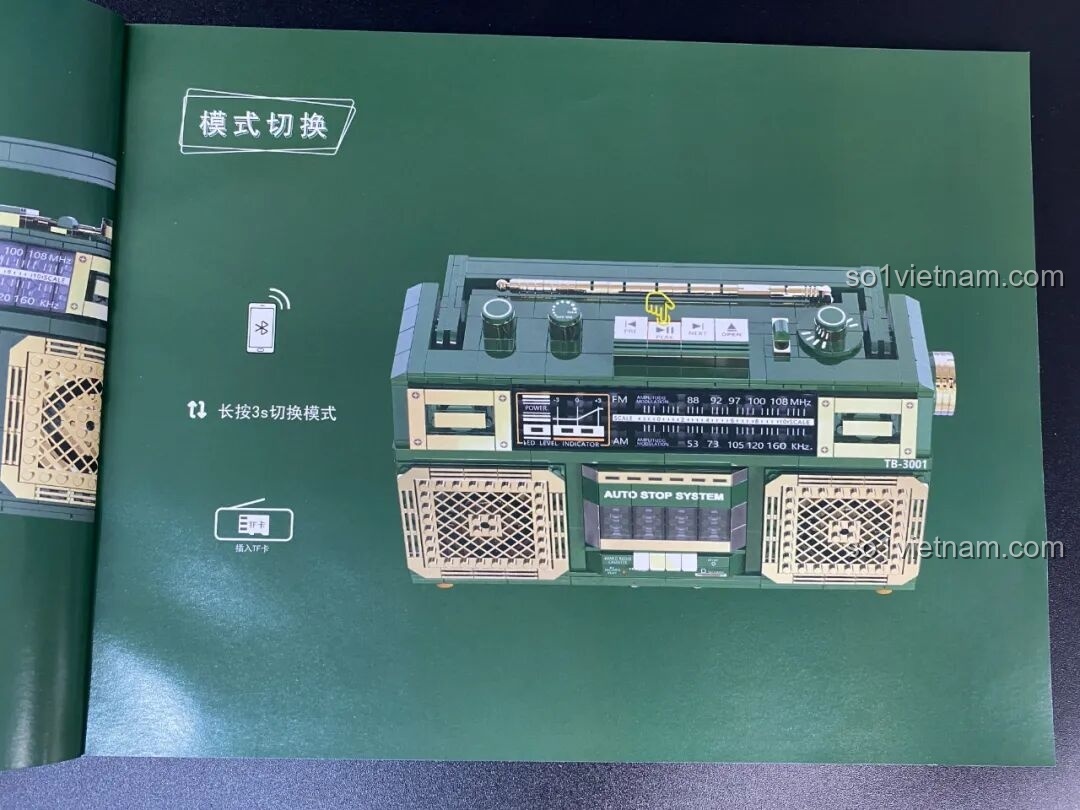 Hướng dẫn chuyển đổi chế độ Bluetooth và thẻ nhớ trên Đài Cassette Cổ Điển Lắp Ghép SugerBox TB3002.