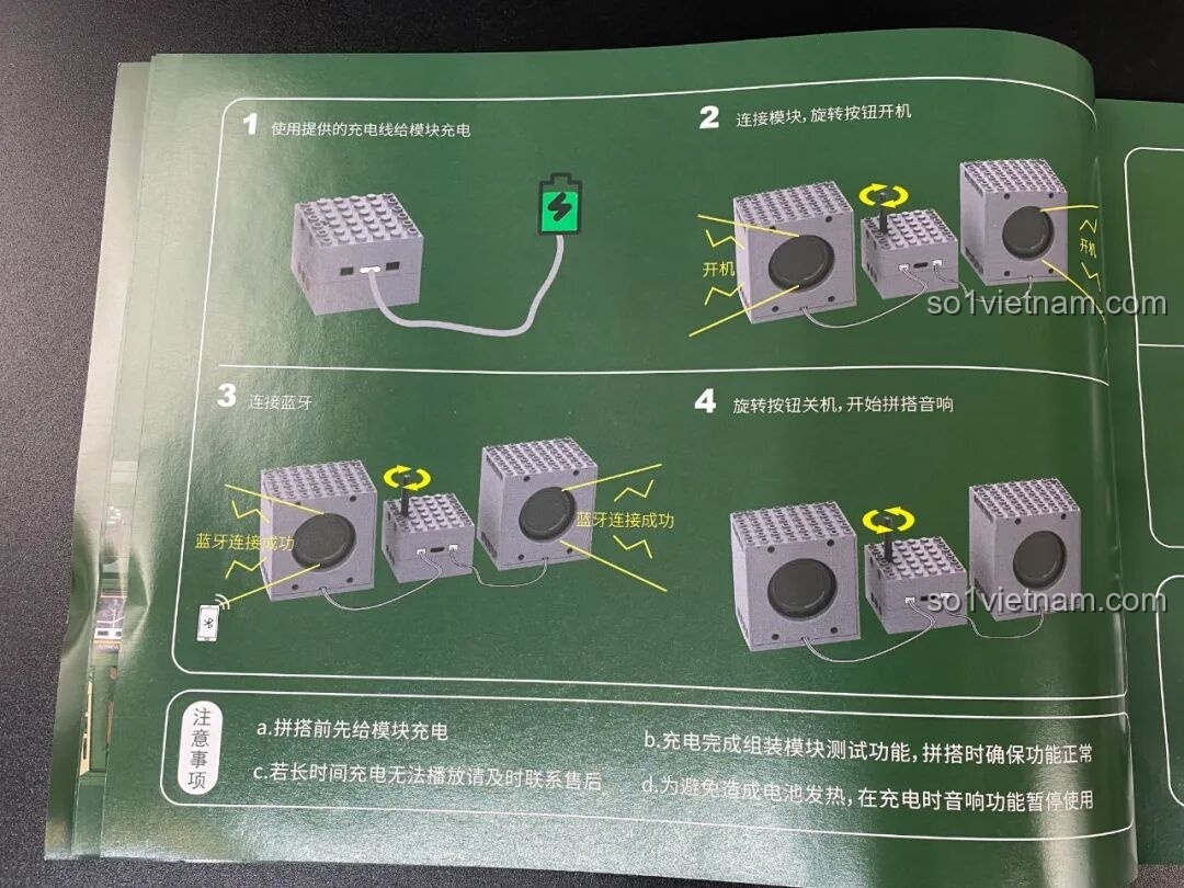 Hướng dẫn sạc pin và kết nối Bluetooth cho loa của Đài Cassette Cổ Điển Lắp Ghép SugerBox TB3002.