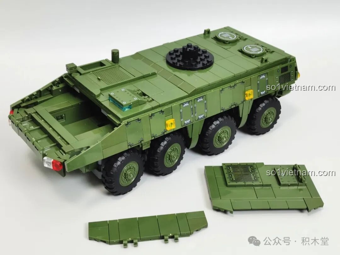 Các chi tiết tháp pháo không người lái của mô hình 12GO 96008 ZBL-19, với phần trước được đúc khuôn tinh xảo.