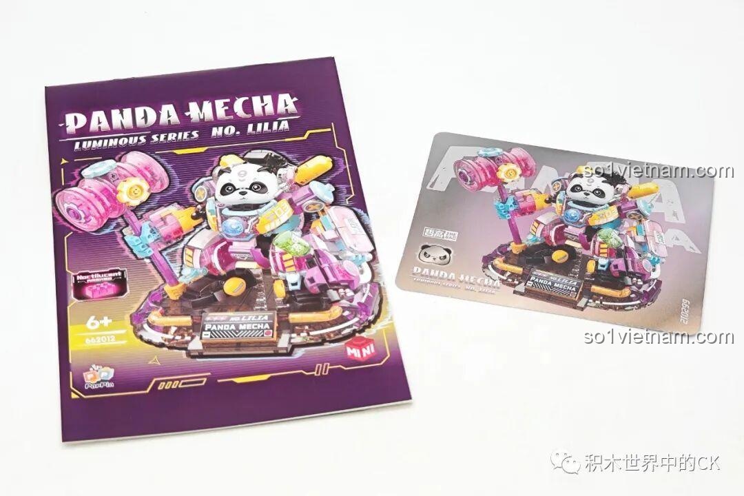 Các túi mảnh ghép được đánh số của bộ ZHEGAO 662012 Robot Panda Lilia, giúp quá trình lắp ráp dễ dàng hơn.