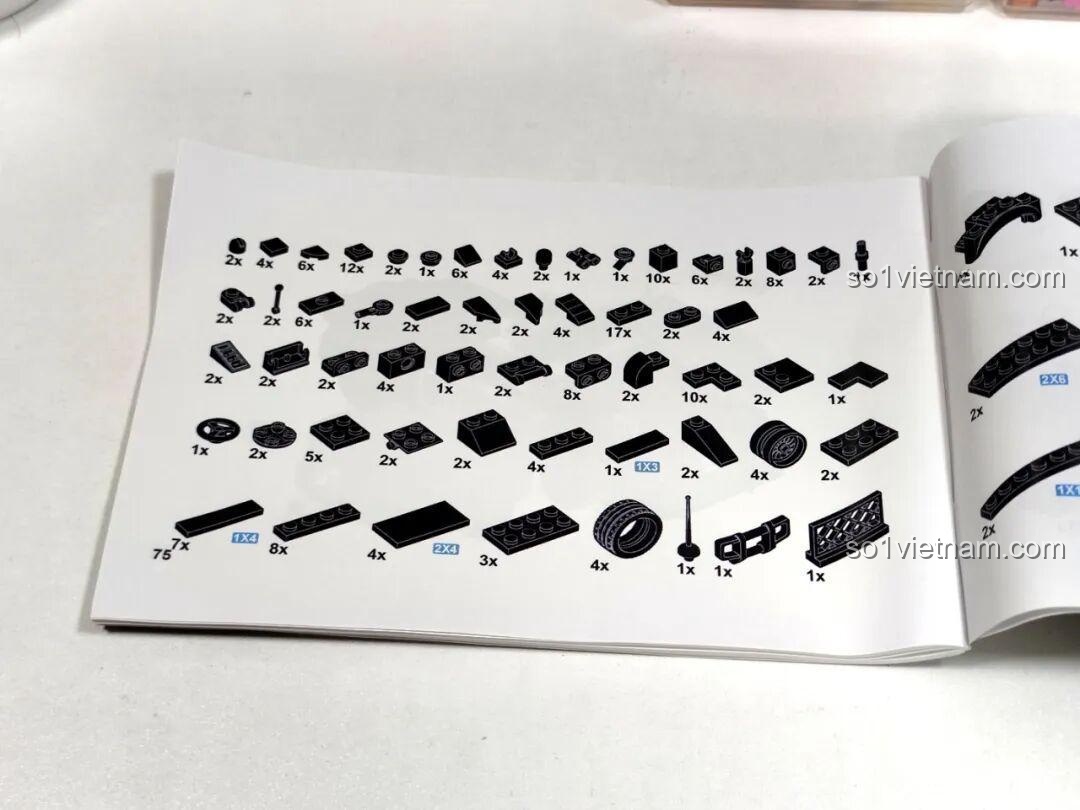 Trang liệt kê toàn bộ các chi tiết và số lượng trong bộ lắp ráp Reobrix 816 Xe cảnh sát truy đuổi.