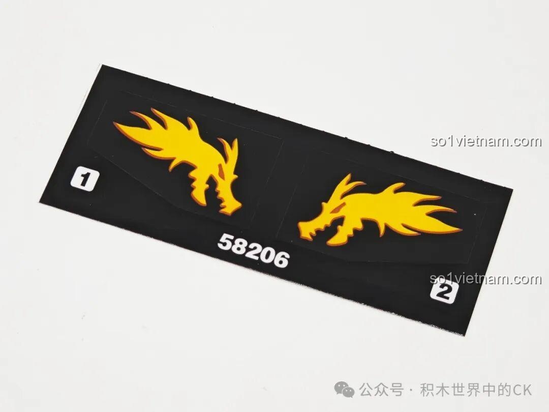 Bộ decal hình rồng vàng trên nền đen cho JIESTAR 58206 Ryuomaru