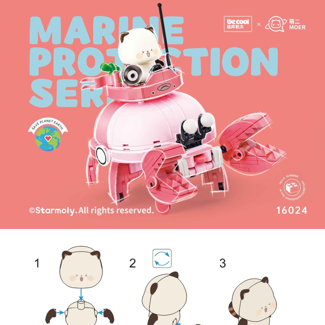 Mô hình Cua Bảo Vệ Biển Decool 16024 hướng dẫn Decool 16024 Cua máy bảo vệ môi trường