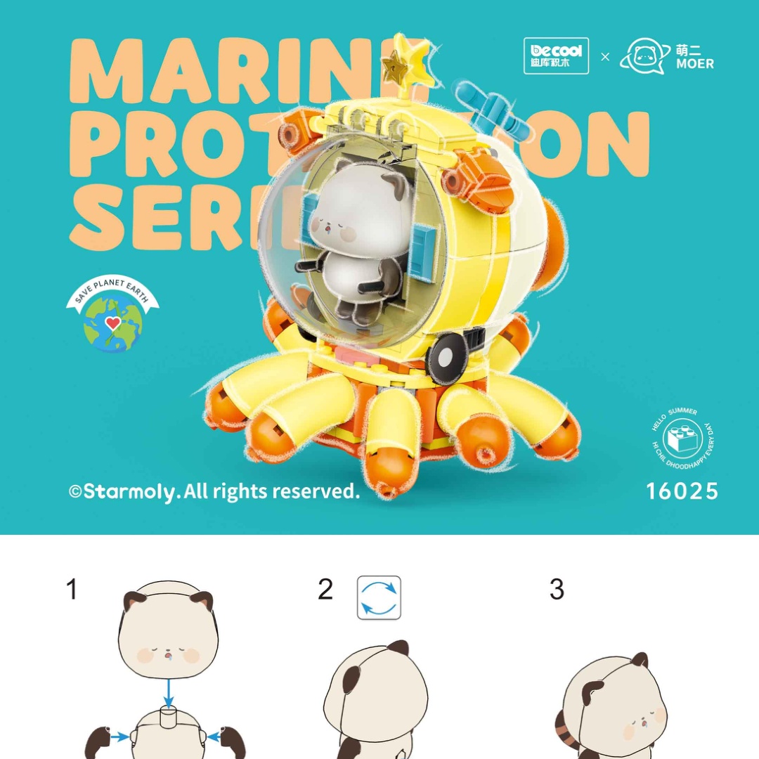 Hướng dẫn lắp ráp Decool 16025 Tàu Ngầm Sinh Vật Biển Bảo Vệ Tàu ngầm bảo vệ đại dương sách lắp ghép Decool 16025 Tàu ngầm mini