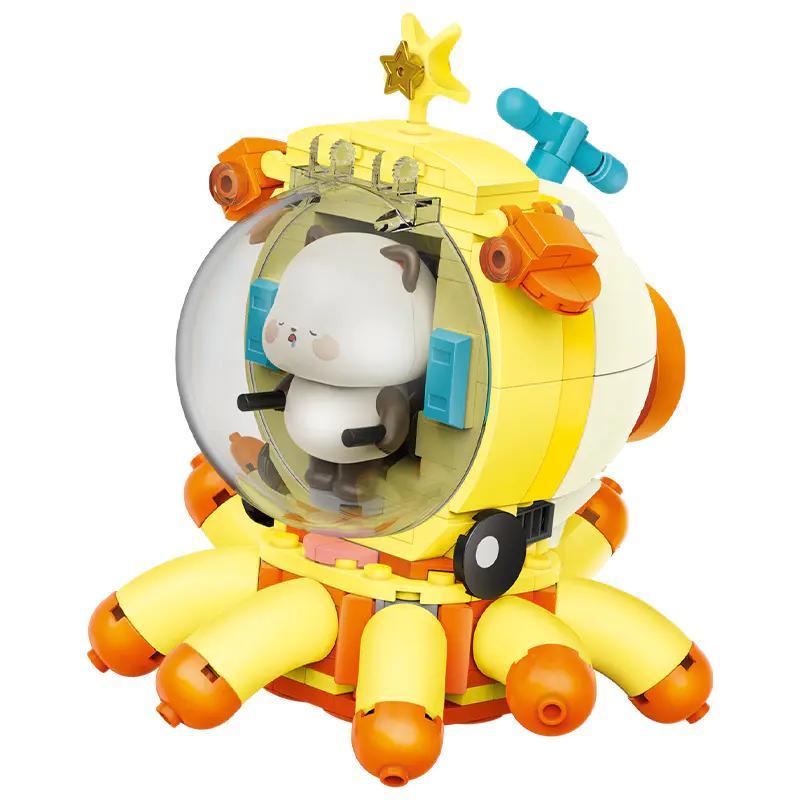 Mô hình tàu ngầm sinh vật biển bảo vệ với nhân vật gấu trúc dễ thương, bộ lắp ghép 306 chi tiết cho bé 6 tuổi