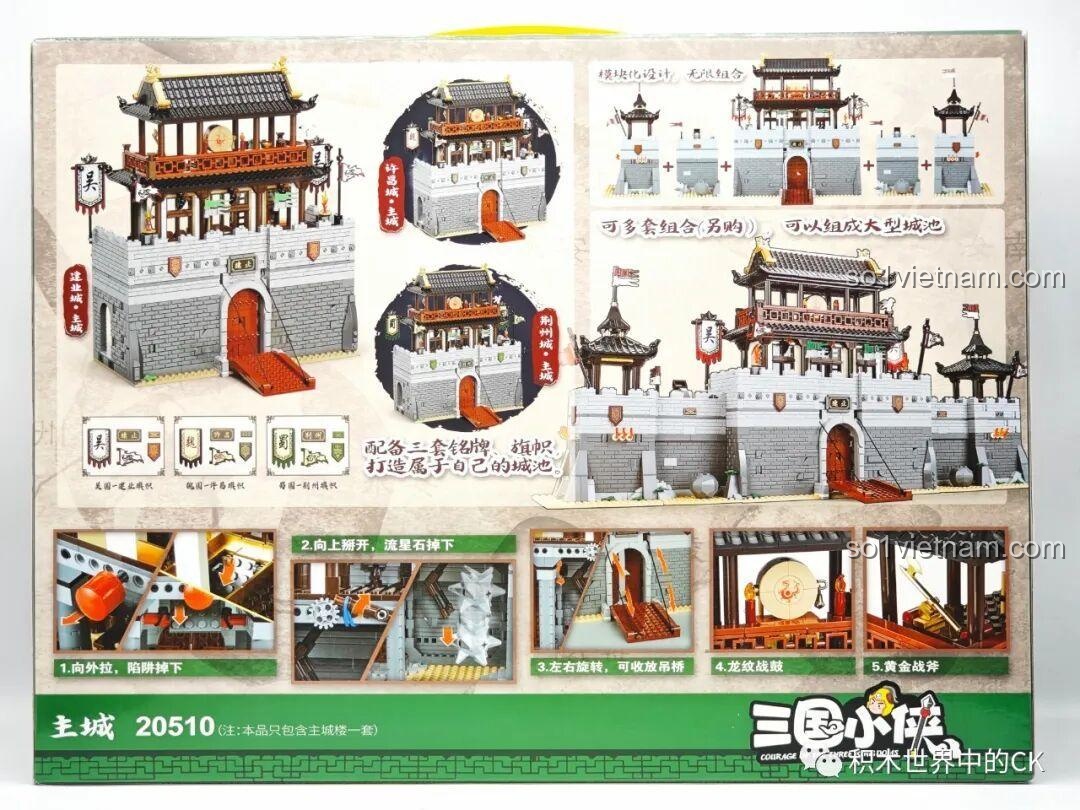 Chi tiết mô hình Tam Quốc Thành Trì Decool 20512